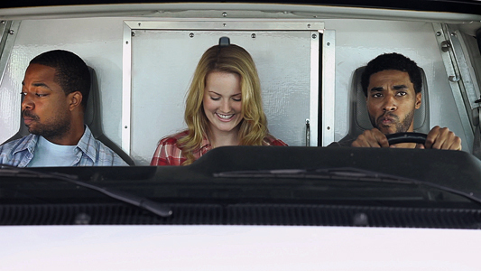 Still of Noelle Balfour, Jameel Saleem and Quincy Harris in Exit Strategy (2012)