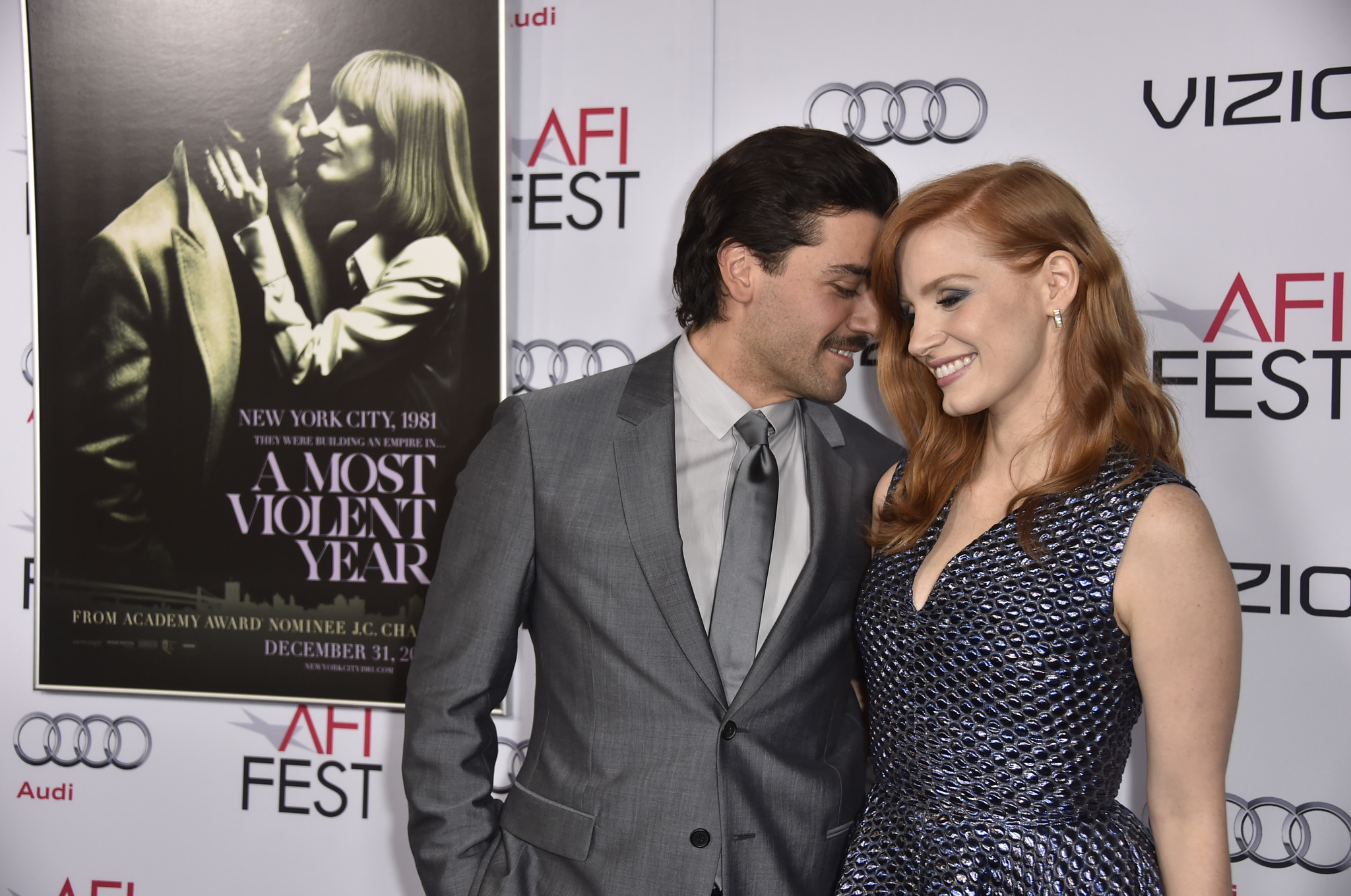 Oscar Isaac and Jessica Chastain at event of A Most Violent Year (2014)