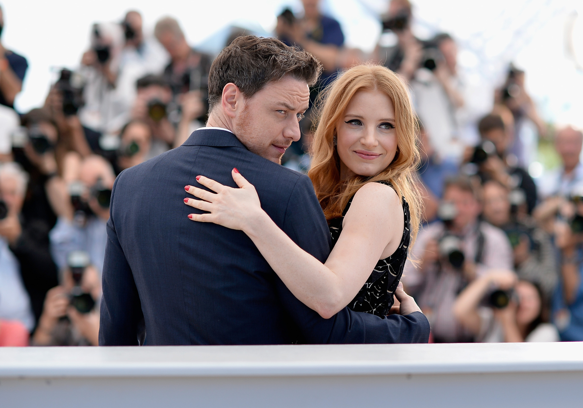 James McAvoy and Jessica Chastain at event of The Disappearance of Eleanor Rigby: Them (2014)