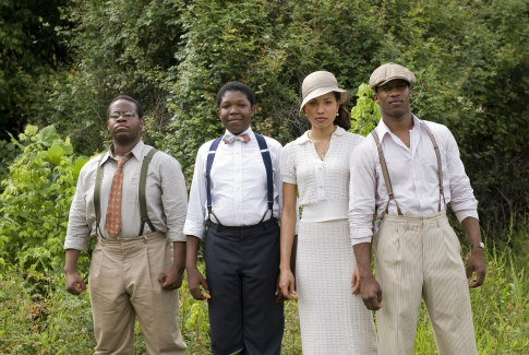 Still of Jurnee Smollett-Bell, Jermaine Williams, Denzel Whitaker and Nate Parker in The Great Debaters (2007)