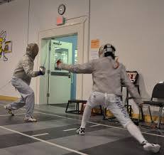 Valiant in fencing practice in Los Angeles for future films.