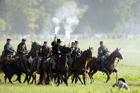 Civil War Reenactments North Regiment Captain Valiant Fight scenes on horseback!