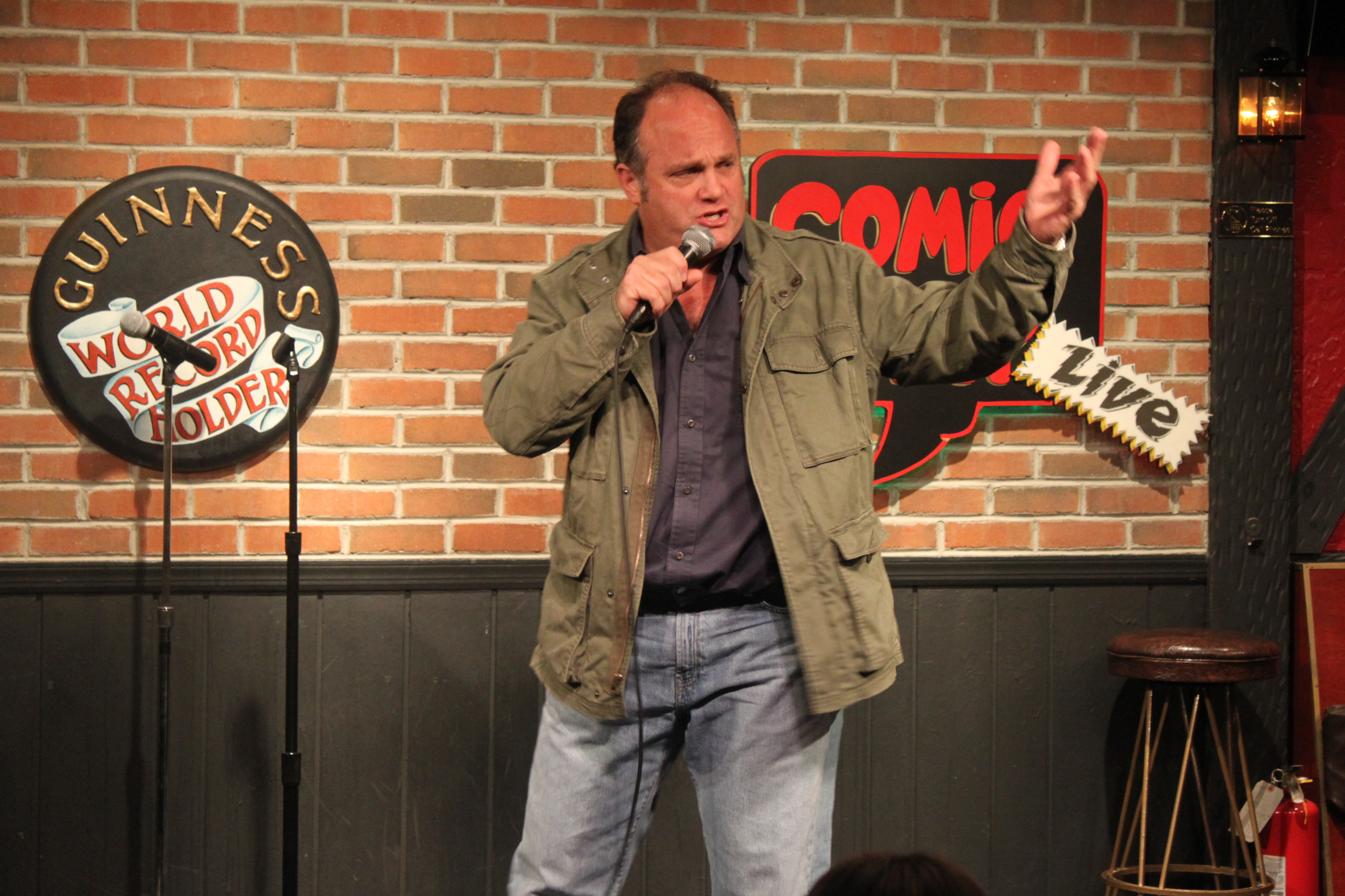 On stage at the Comic Strip, NYC