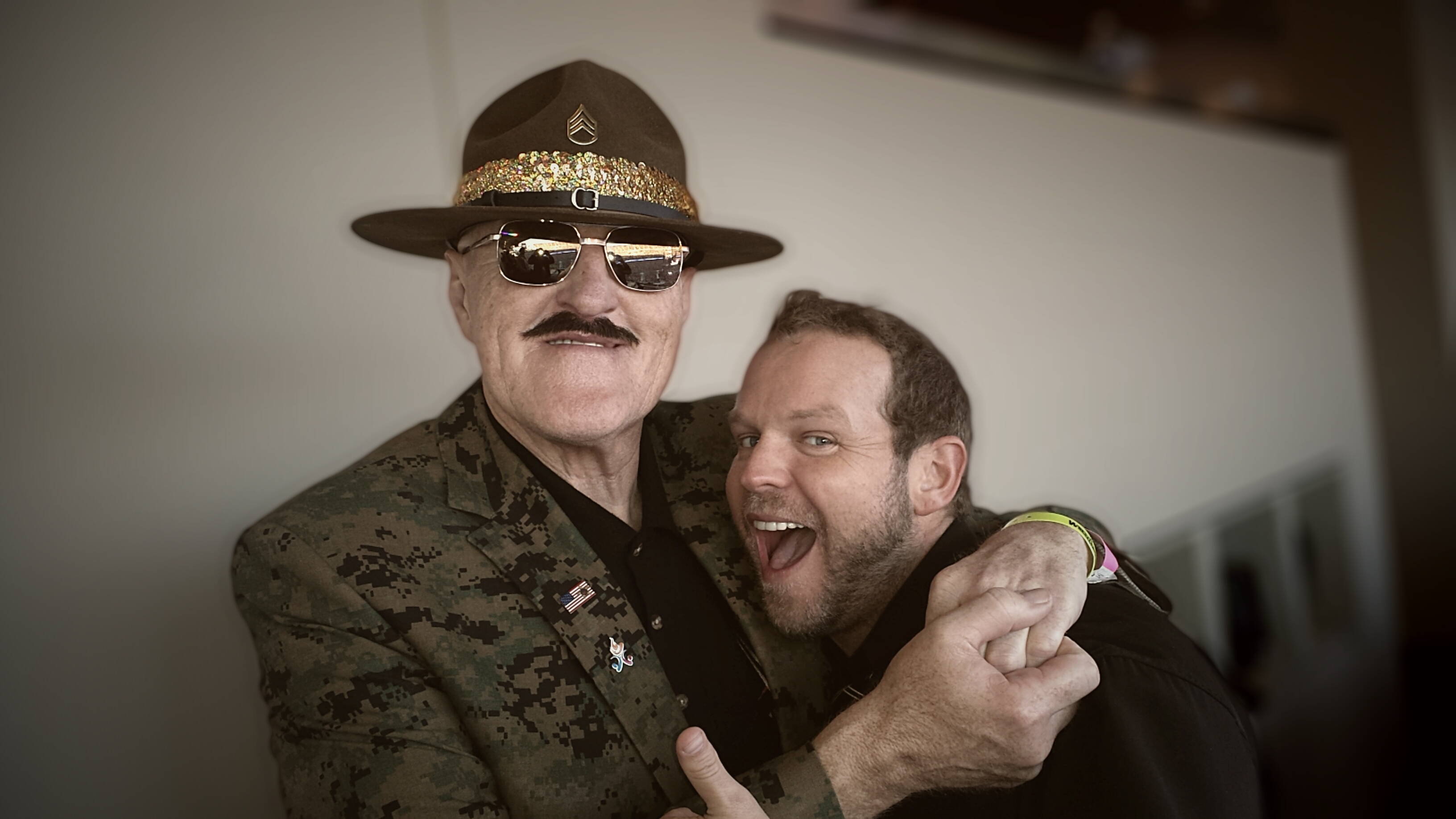 With Sgt. Slaughter at Wrestlemania XXXI in Santa Clara, CA