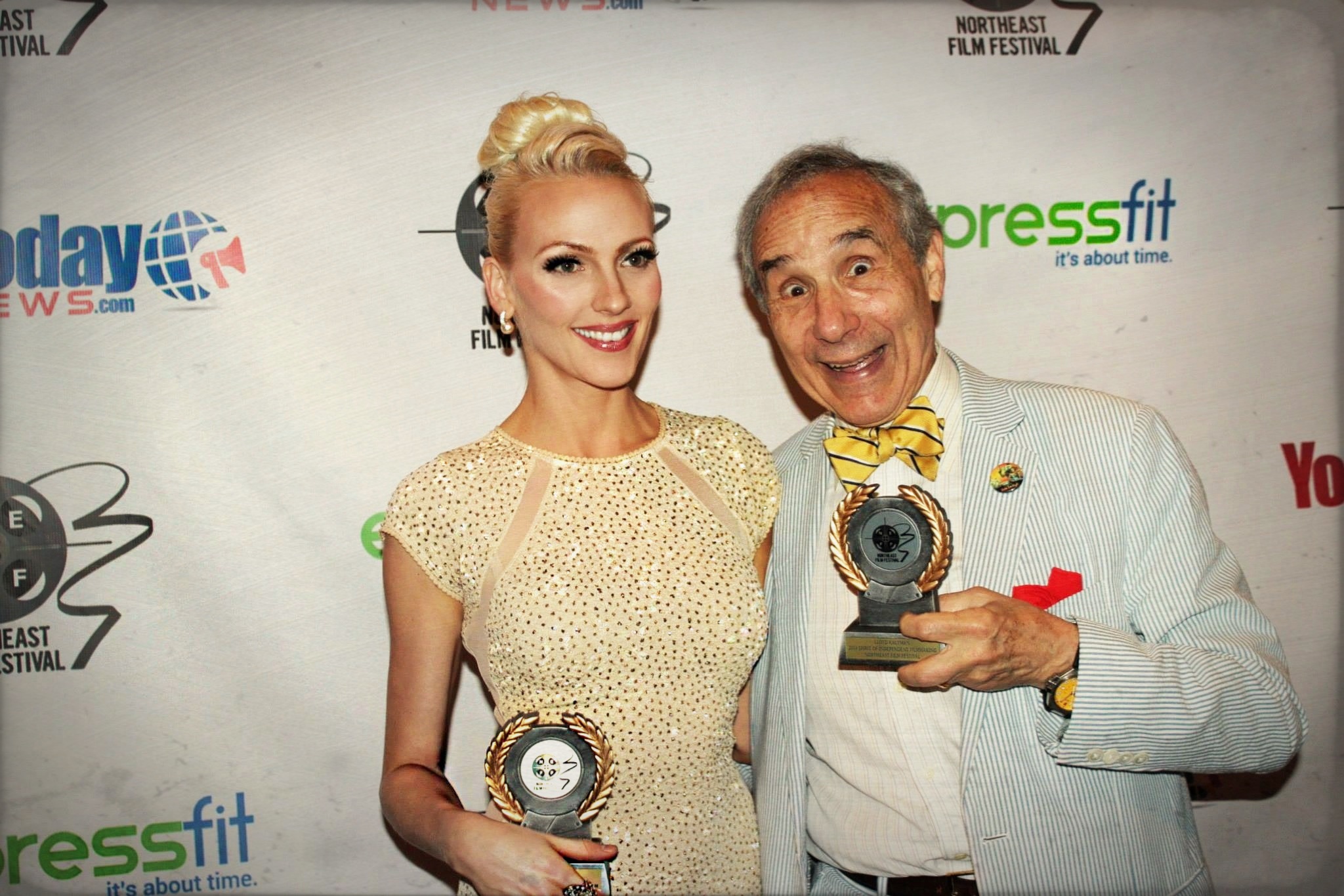 Victoria Gates and Lloyd Kauffman during the Awards Gala at the North East Film Festival.