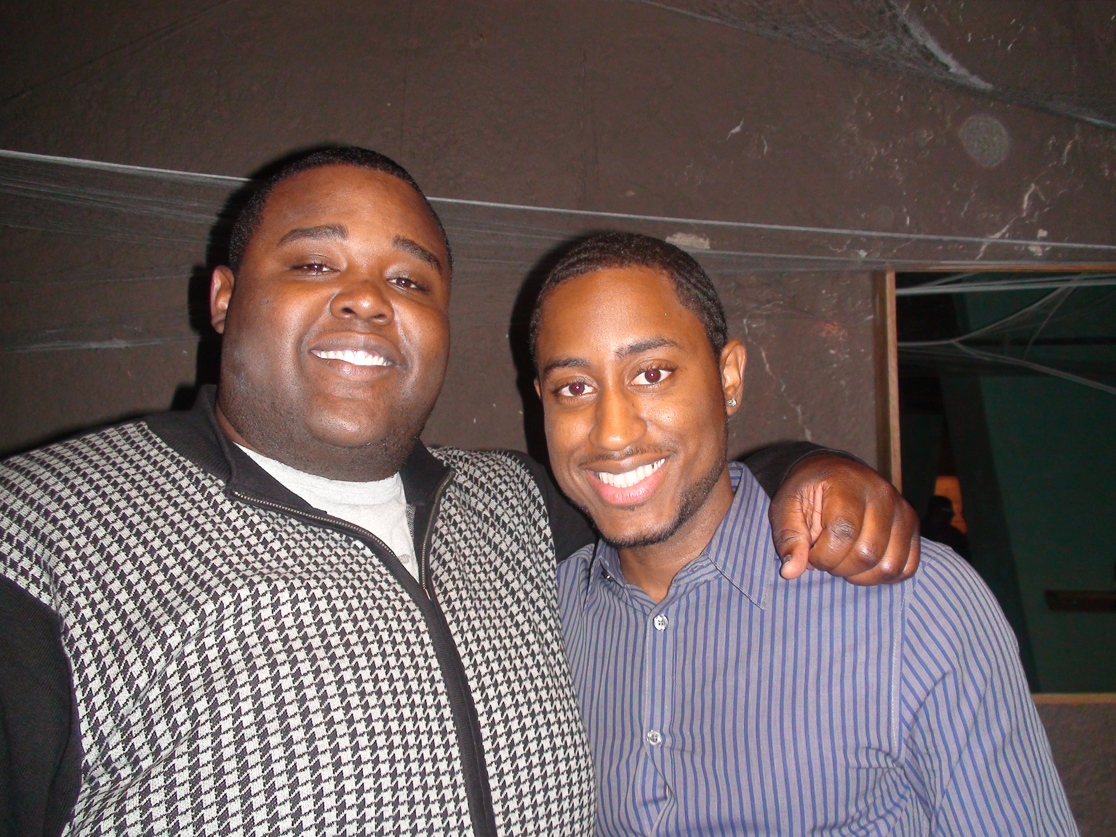 Montrel Miller and Michael Anthony Collins at wrap party for Papa