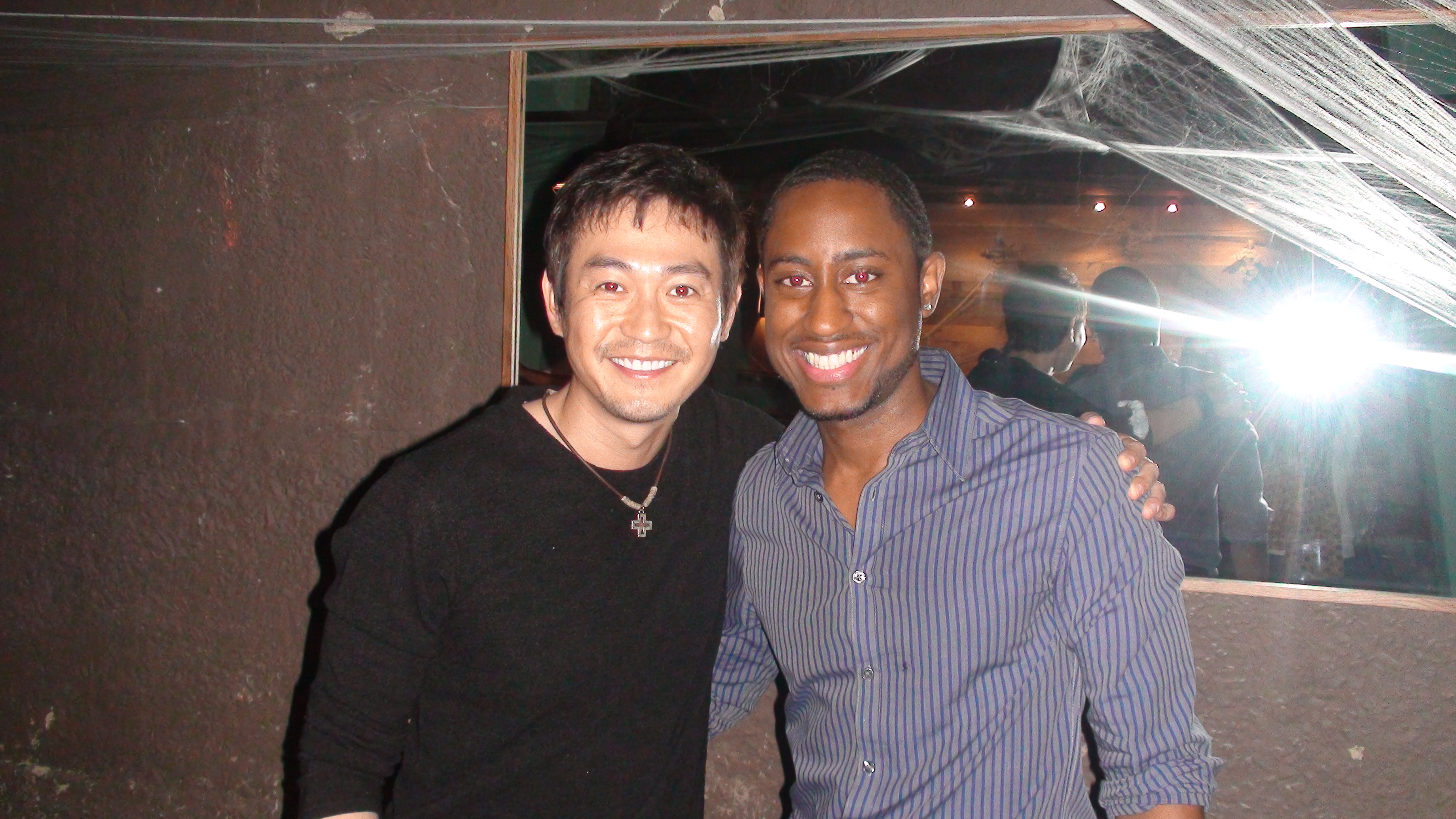 Montrel Miller and Yong-Woo Park at wrap party for Papa