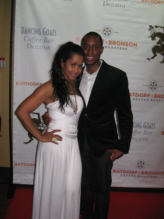 Montrel Miller and Lisa Wu Hartwell at the release of the Chiseled Calendar