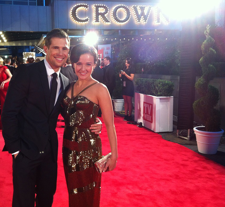 Arianwen Parkes-Lockwood with co-star David Berry at the 2014 TV Week Logies.