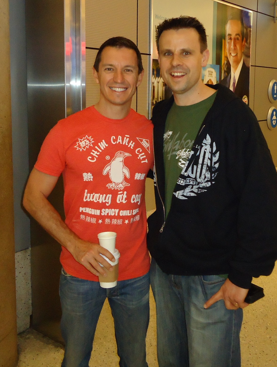 Lincoln Fenner with Gold Logie Award Winning Presenter Rove McManus at LAX Airport.