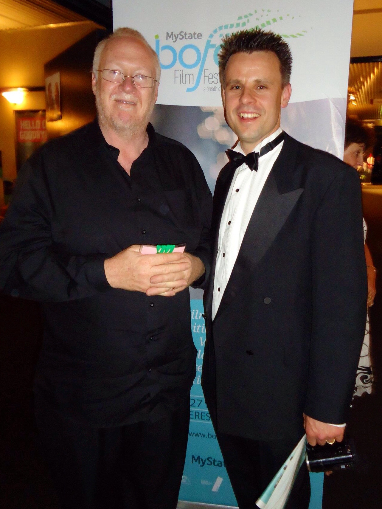 Producer Lincoln Fenner with Award Winning Director Rowan Woods at the BOFA Film Festival Opening Gala.