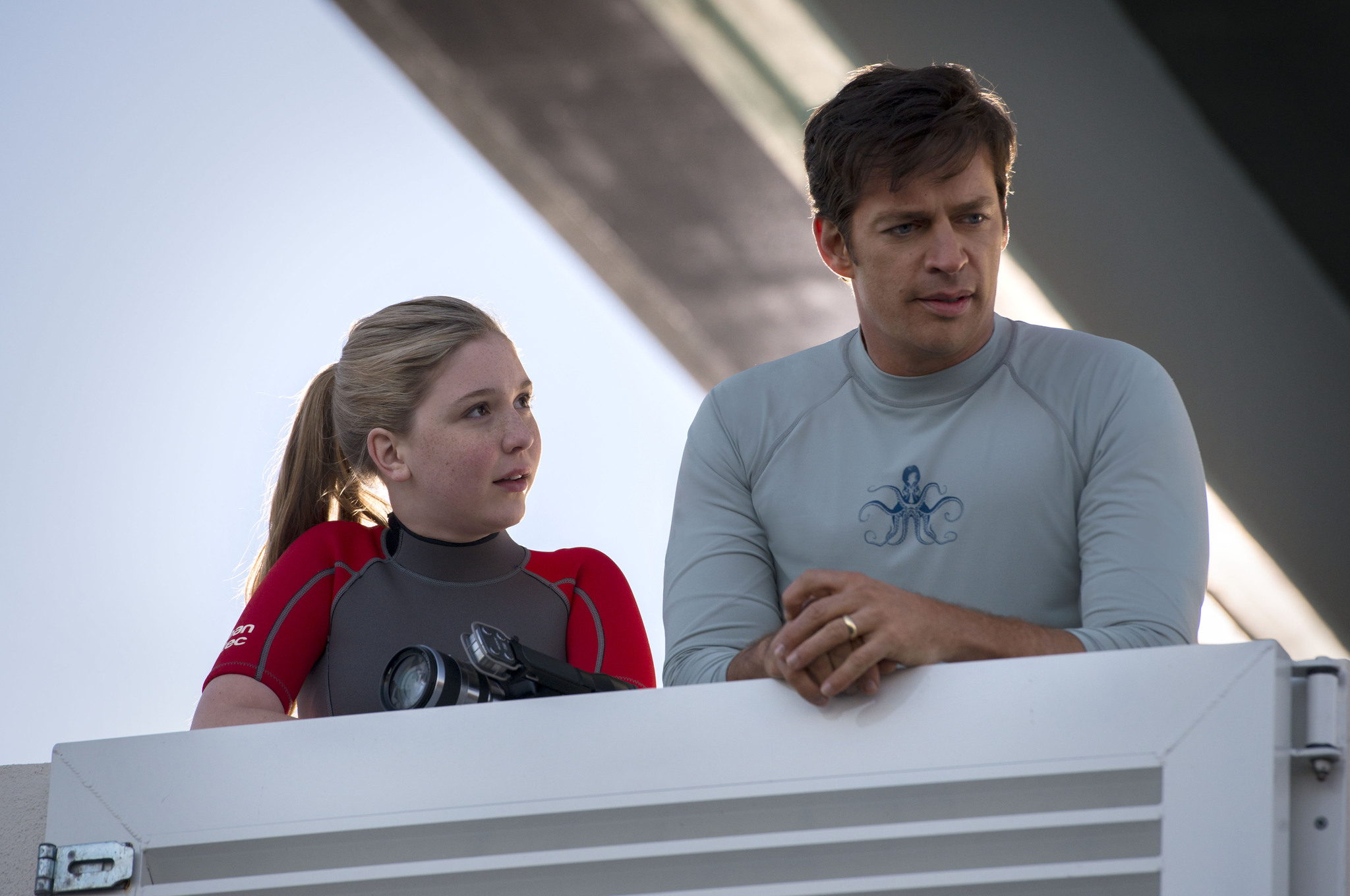 Still of Harry Connick Jr. and Cozi Zuehlsdorff in Dolphin Tale 2 (2014)