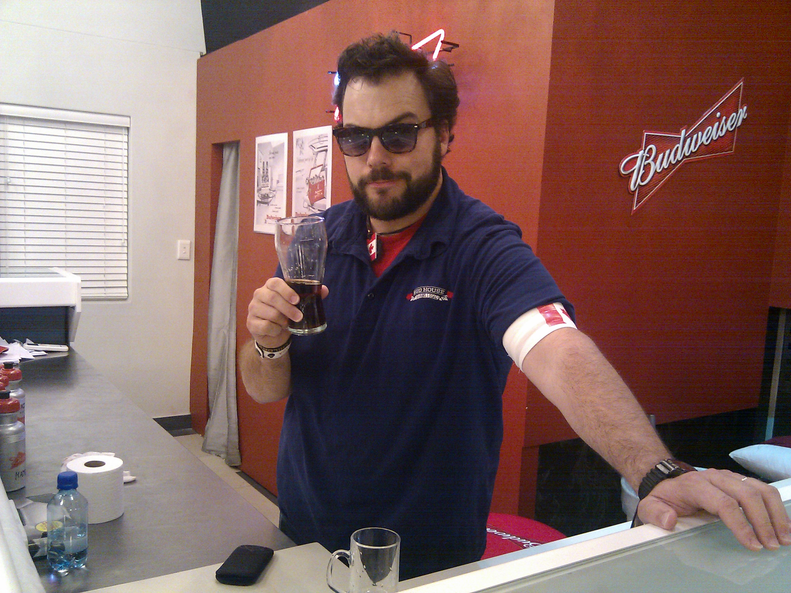 Danilo as the Canadian Bartender in the Bud Lounge visit www.BudUnited.com