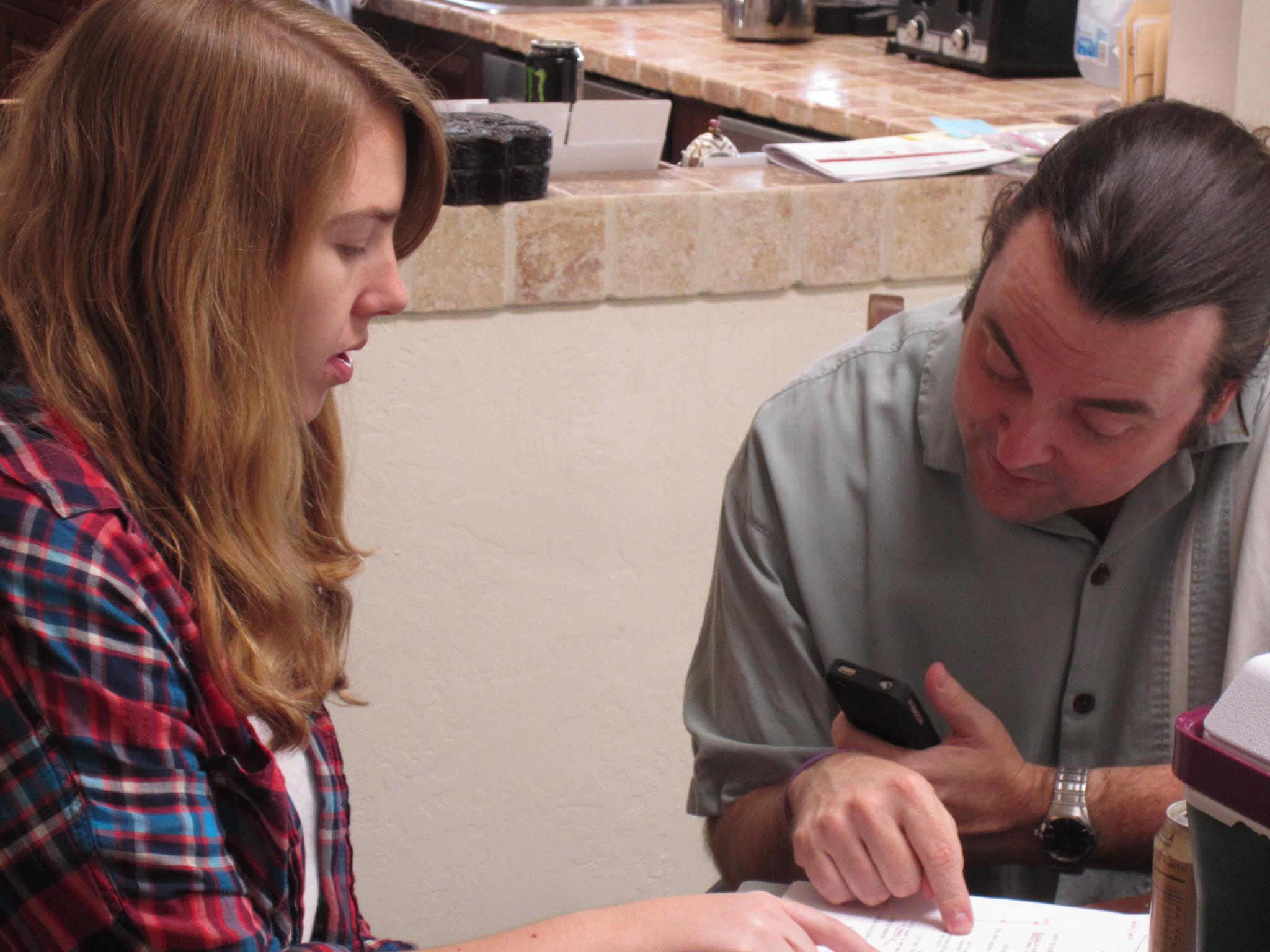 The Lowpriest and Heather DiPietro going over script revisions on set for My Story.