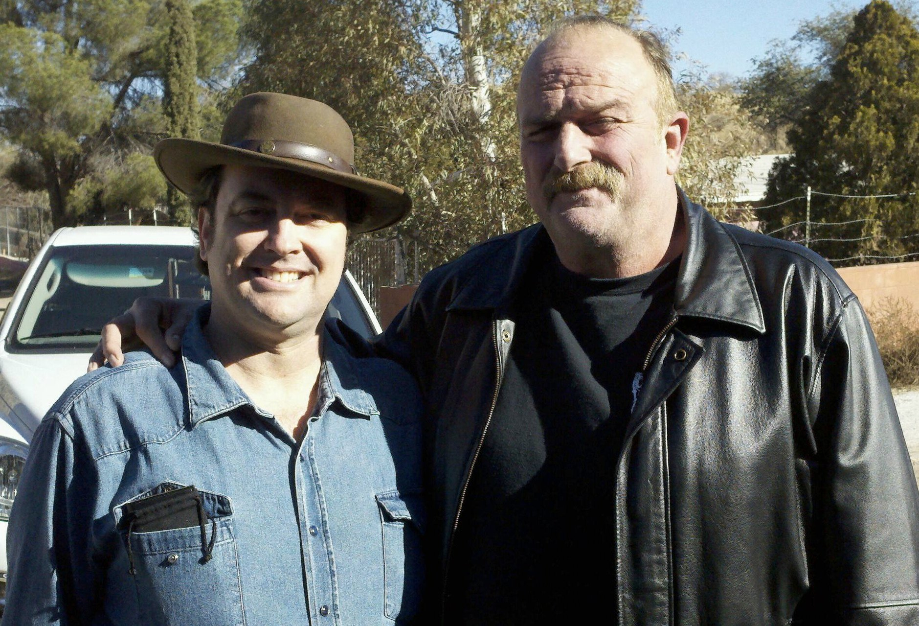 Jake 'The Snake' Roberts & The Lowpriest on the set of Alambrista La Vengansa.