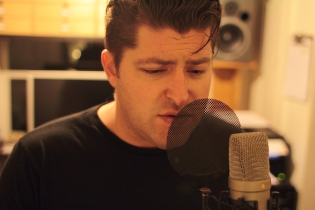 Matt Hoyt recording a voice over.