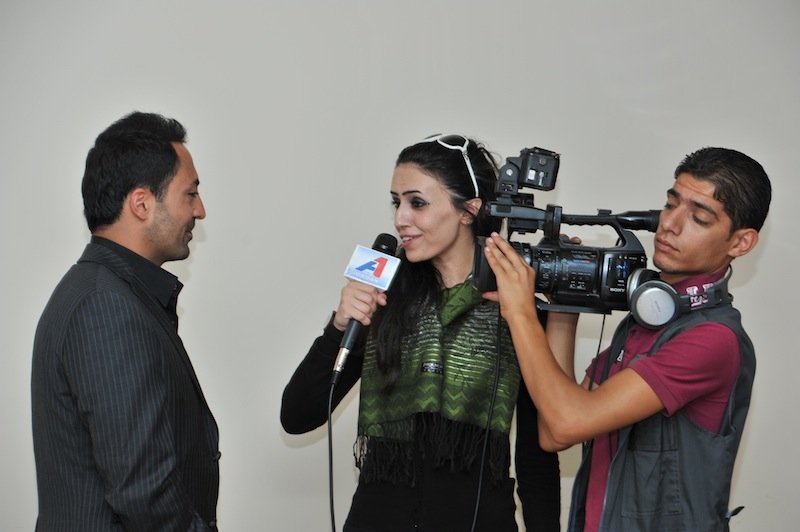 At press conference of A Facebook Romance (2013) Amman, Jordan