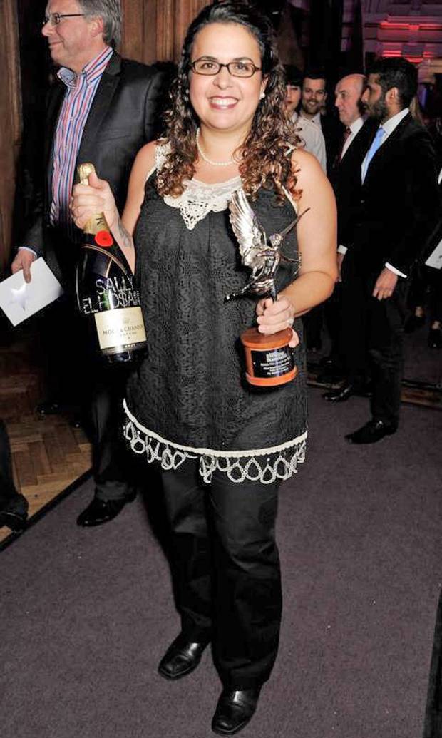 Sally El Hosaini wins Best Newcomer at Evening Standard Film Awards 2013.
