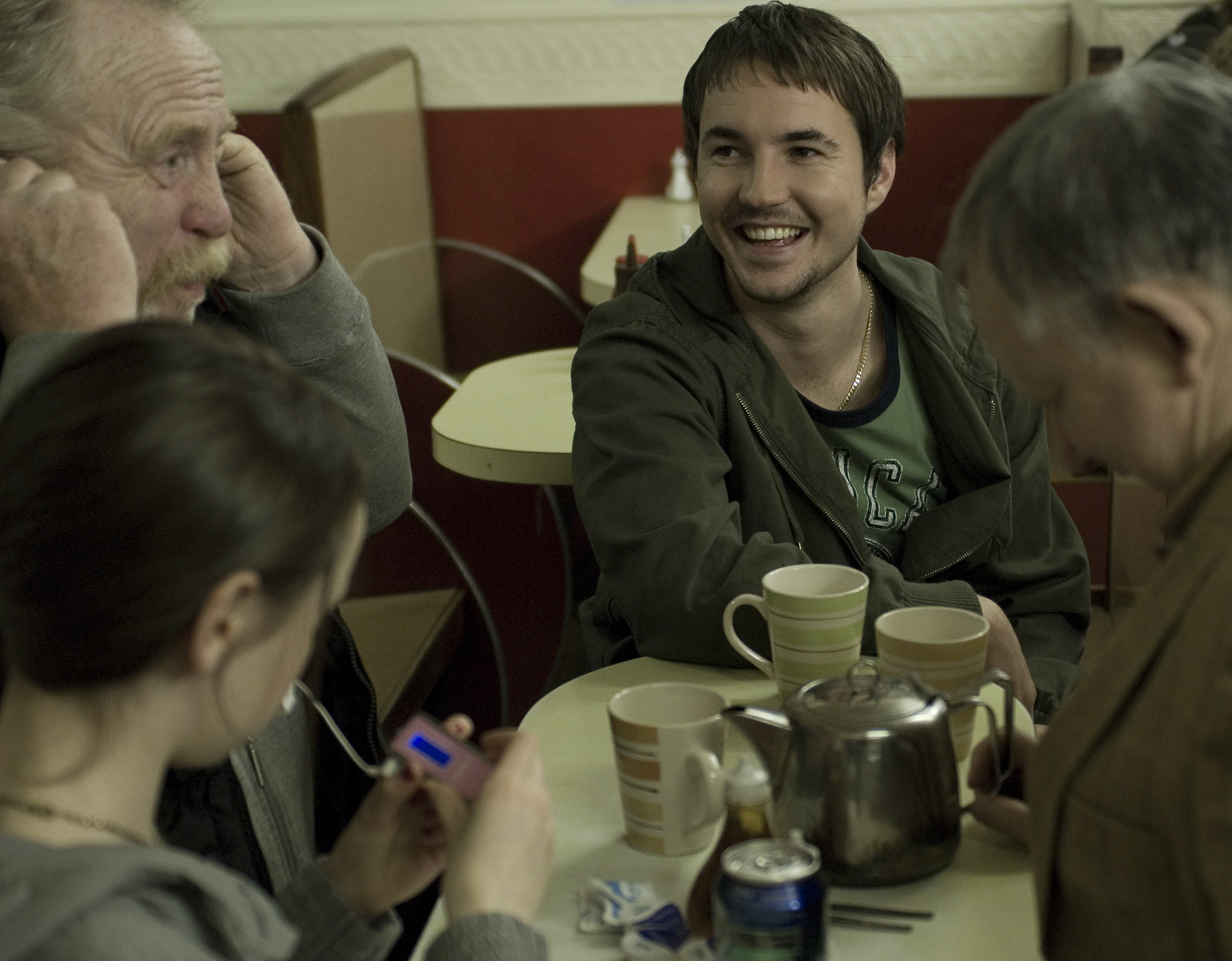 James Cosmo, Brian Pettifer, Martin Compston and Natasha Watson in Donkeys (2010)