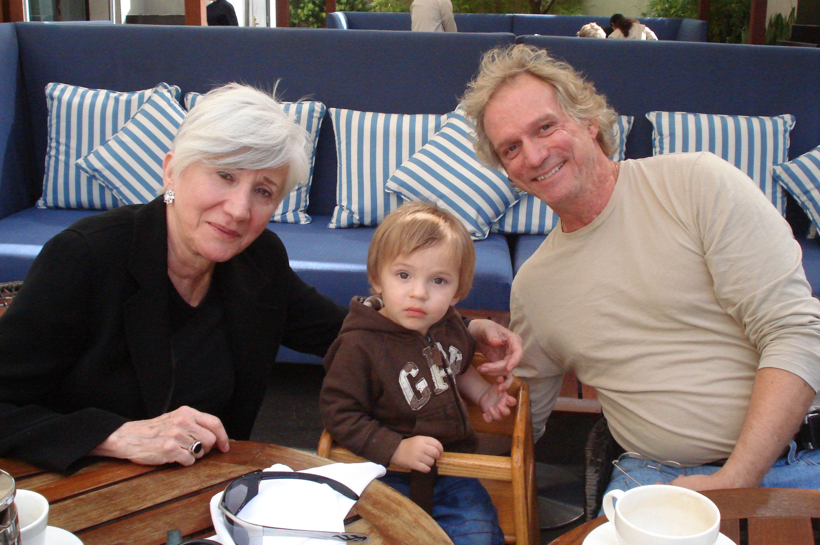Actress Olympia Dukakis with Director Gregory Hoffman and his son.