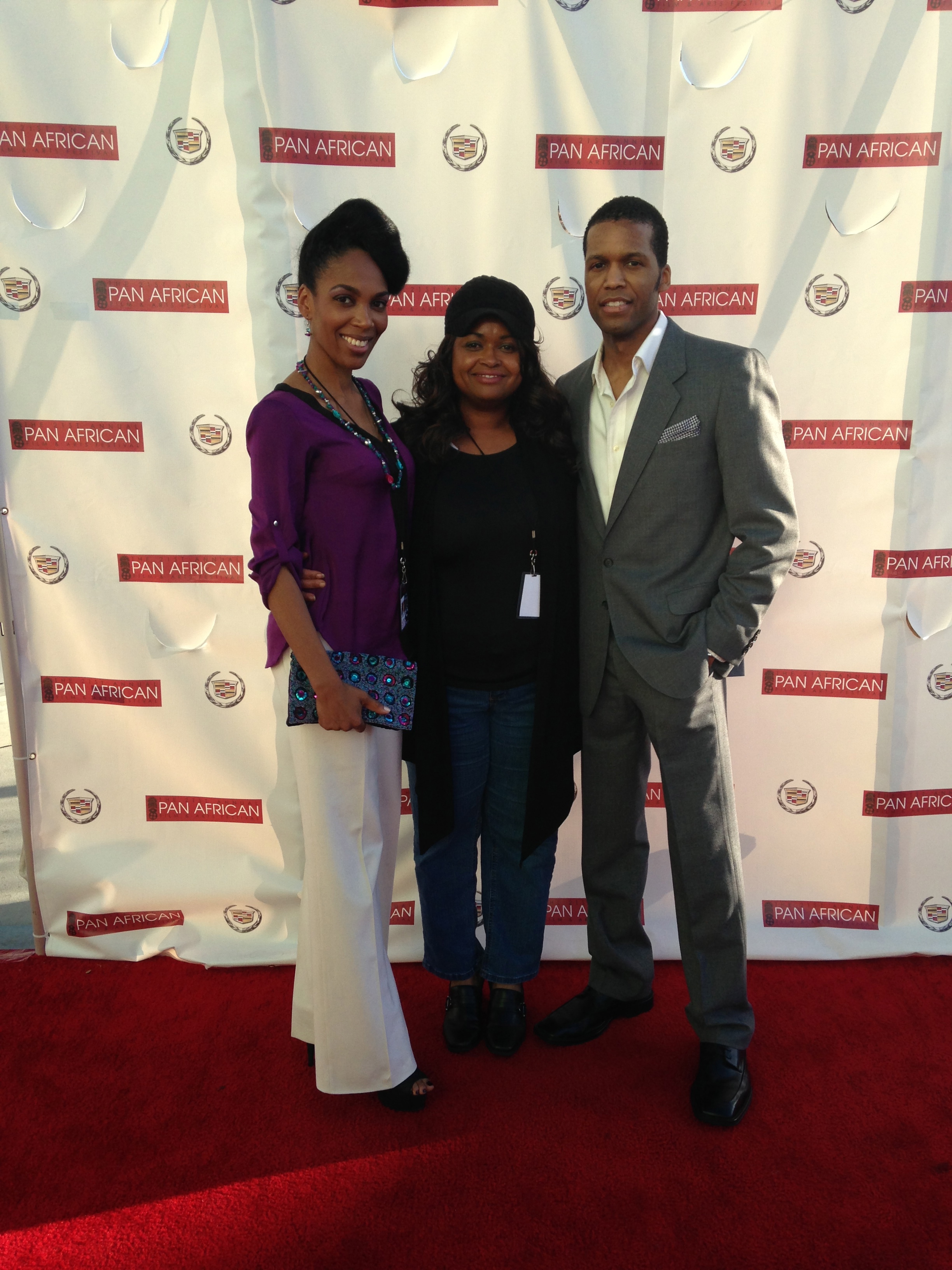 Cast of 'The Bedroom' (Nyesha Whitten-Wilson & Altorro Prince Black) at the Pan African Film Festival Premiere 2013 with Director Sonya Dunn