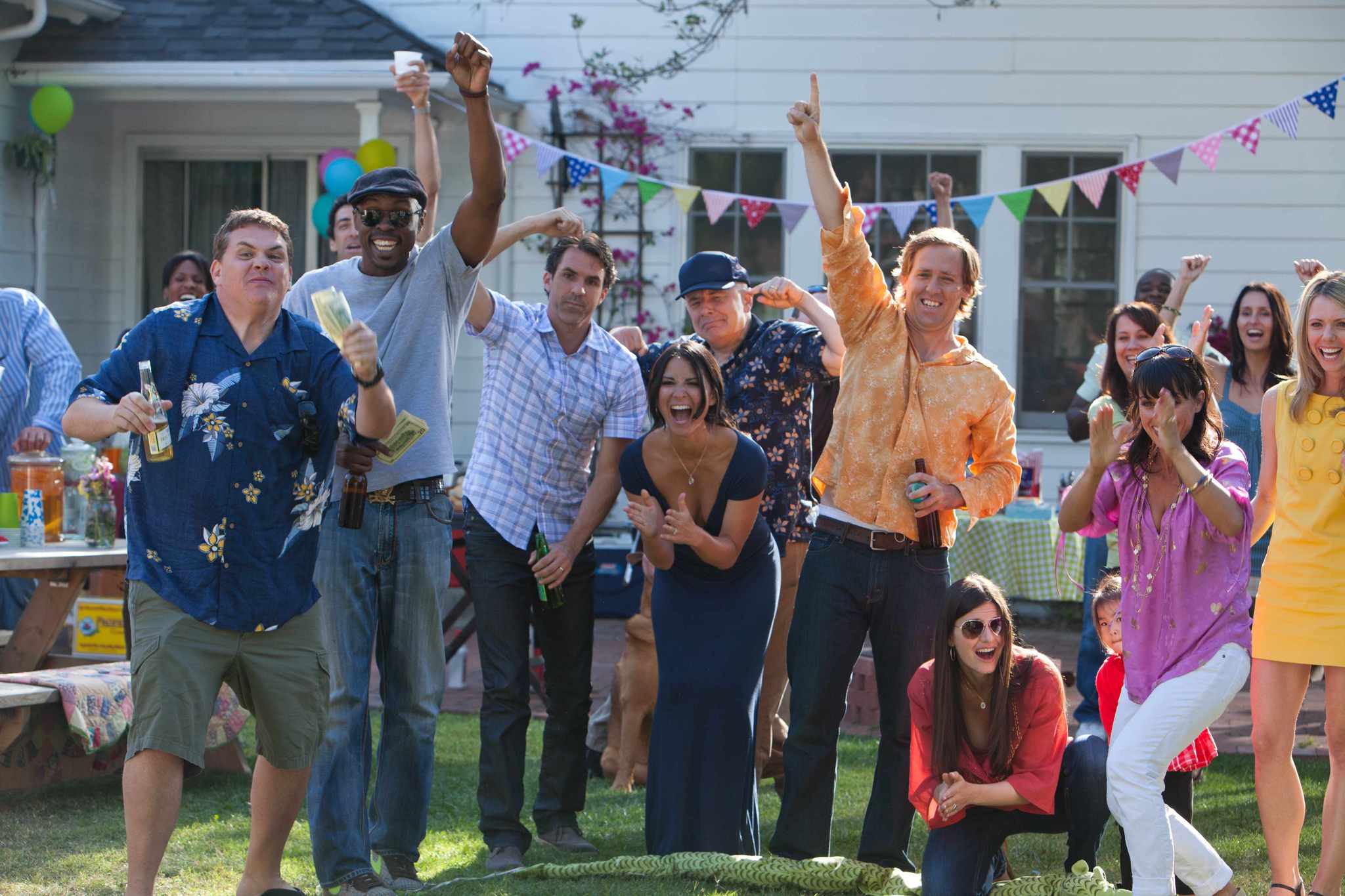 Still of Jude Ciccolella, Nat Faxon, Wood Harris, Kevin Heffernan, Paul Schneider, Constance Zimmer, Olivia Munn, Lindsey Kraft and Collette Wolfe in The Babymakers (2012)