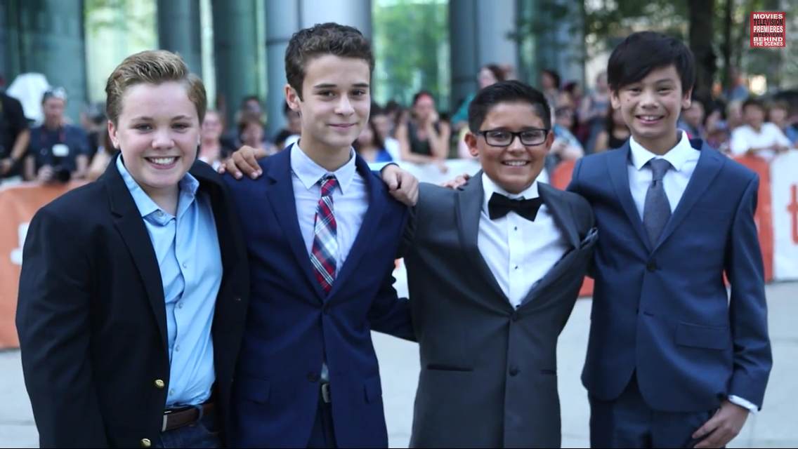 From left to right: Joe West, Grant Venable, Dante Soriano, and Sam Poon at the premiere for Boychoir