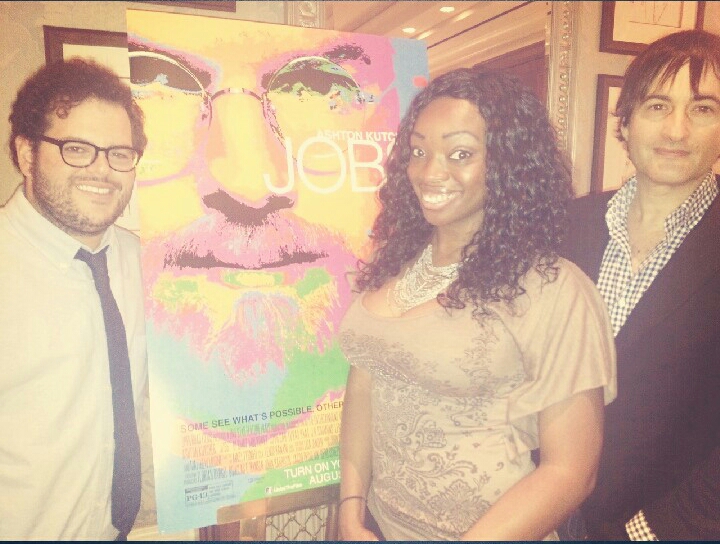 Jobs press day with Josh Gad and Joshua Michael Stern with Omaka Omegah from Movie SOS