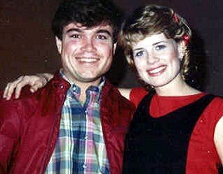 John Richard Petersen and Mary Beth Evans on the set of LOVELINES