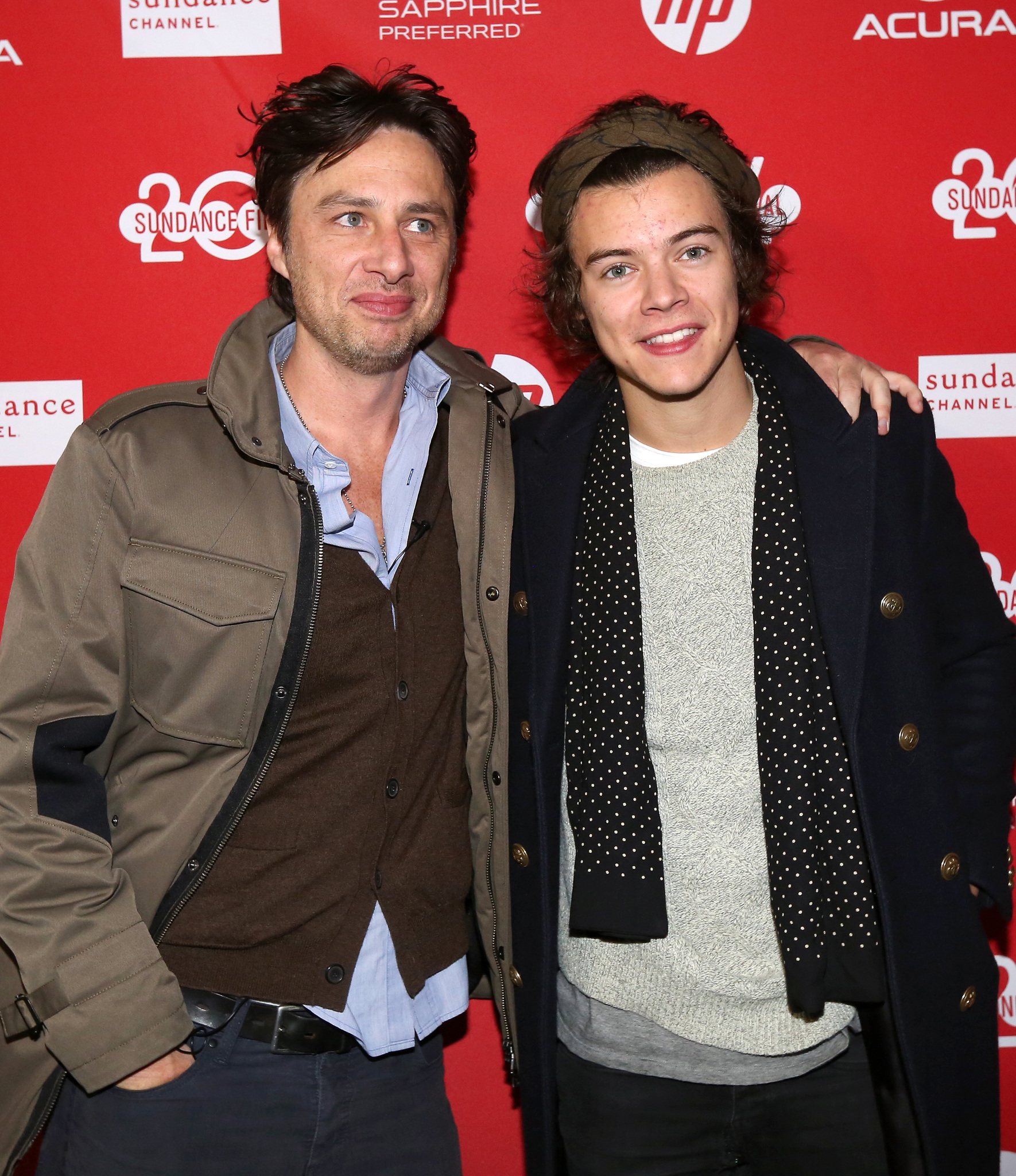 Zach Braff and Harry Styles at event of Wish I Was Here (2014)