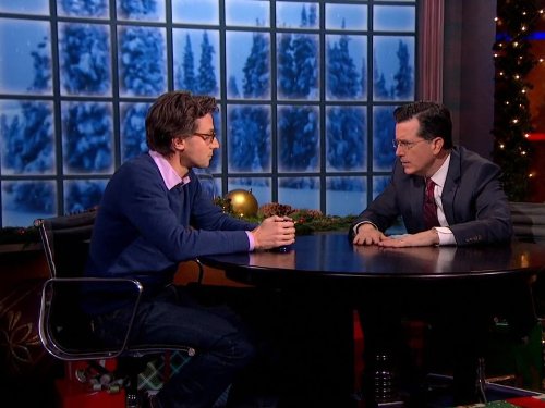Still of Stephen Colbert and Jonah Peretti in The Colbert Report (2005)