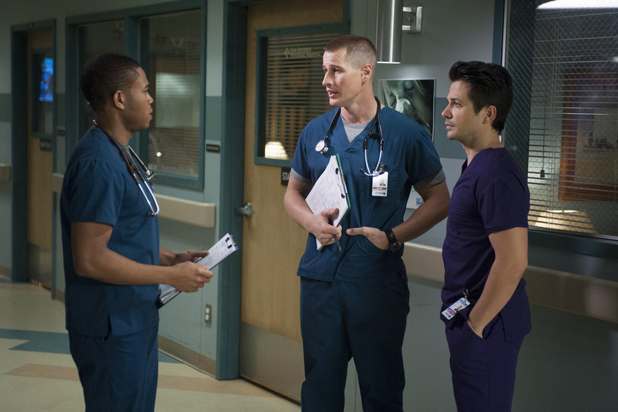 Still of Robert Bailey Jr., Freddy Rodríguez and Brendan Fehr in The Night Shift (2014)