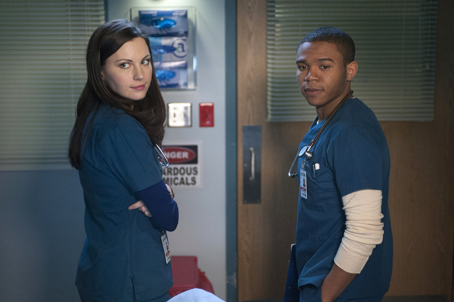 Still of Robert Bailey Jr. and Jill Flint in The Night Shift (2014)