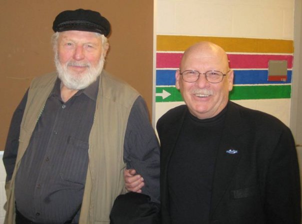 Backstage with Theodore Bikel.