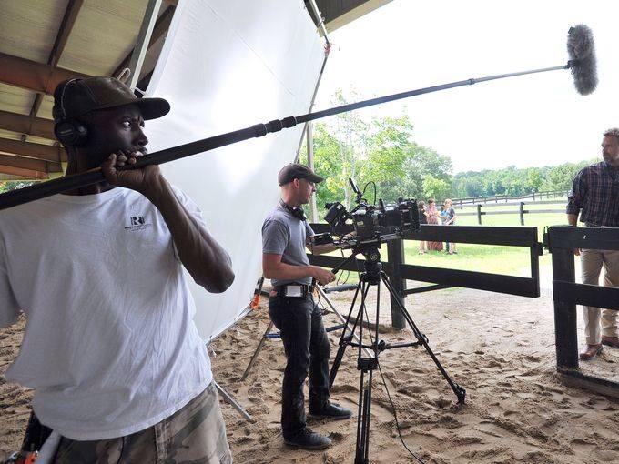 Teddy Smith directing John Schneider in A Gift Horse.