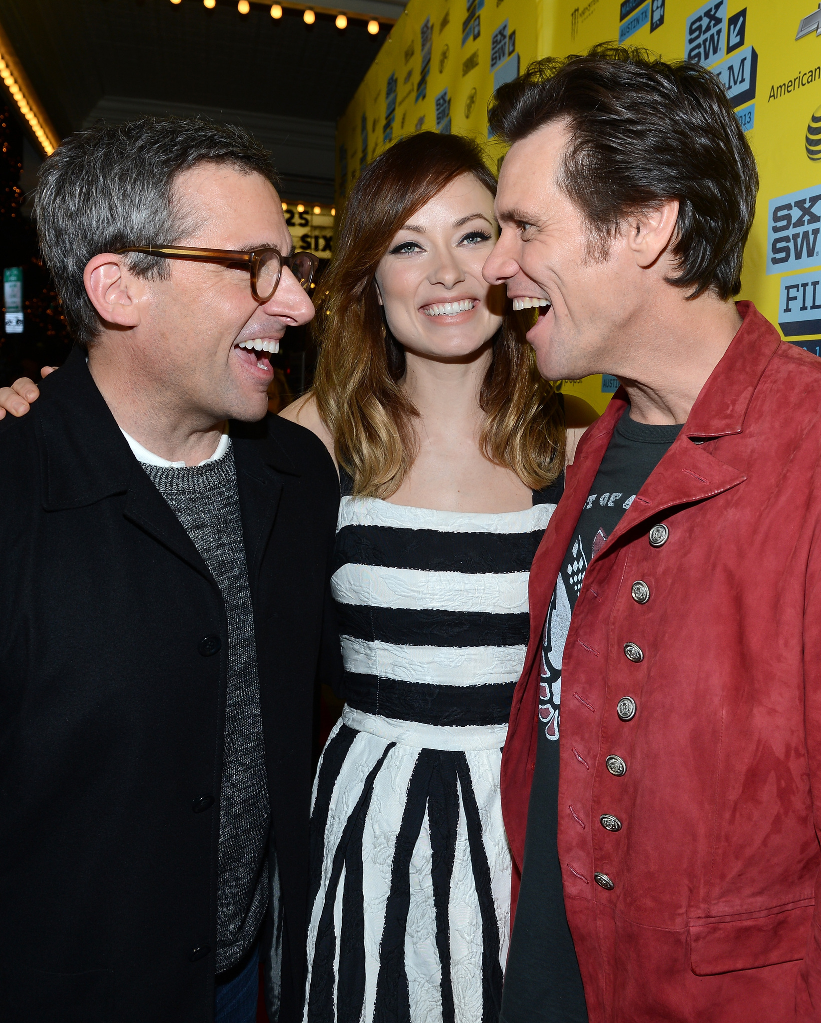 Jim Carrey, Steve Carell and Olivia Wilde at event of The Incredible Burt Wonderstone (2013)