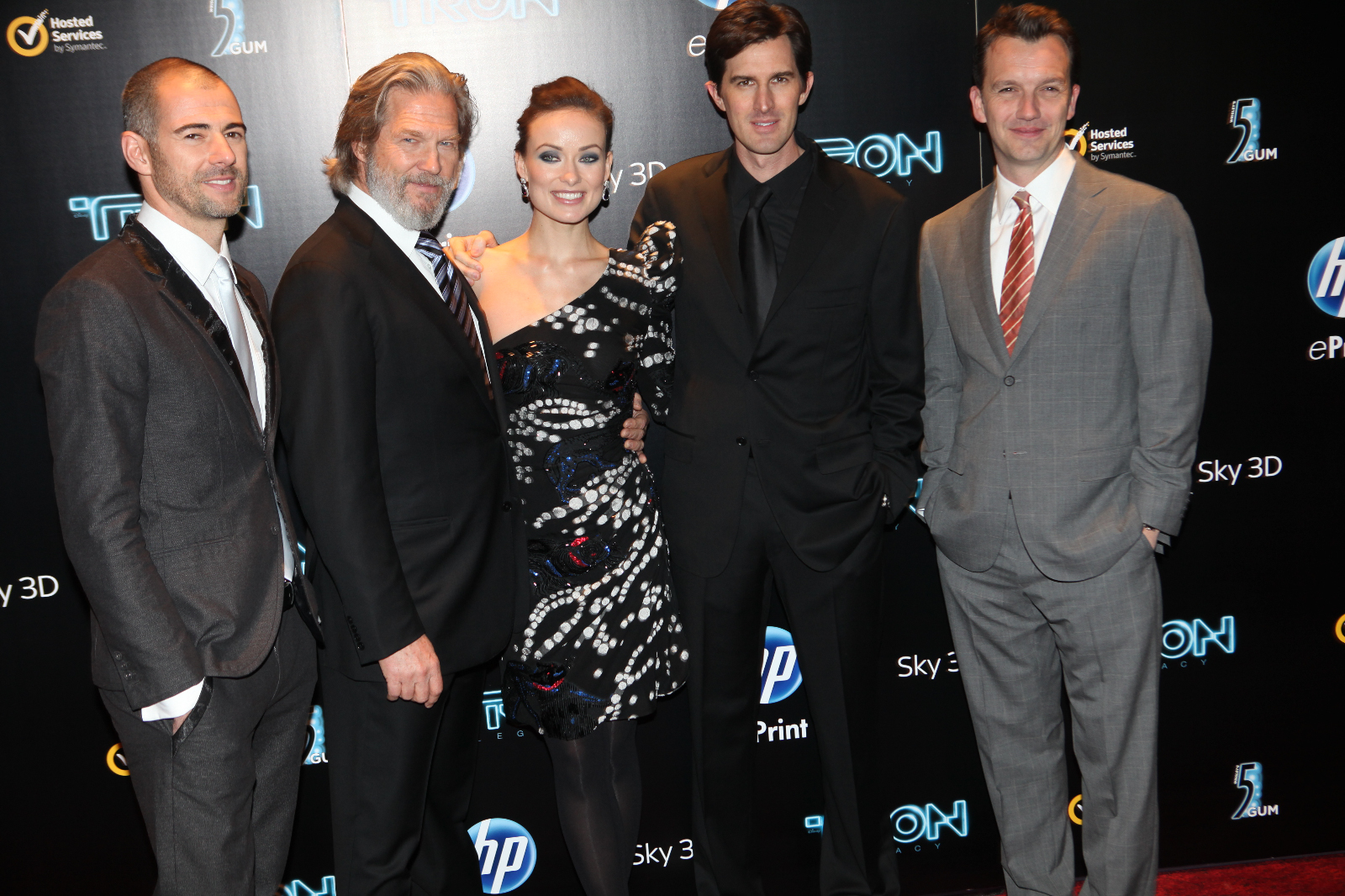 Jeff Bridges, Sean Bailey, Olivia Wilde and Joseph Kosinski at event of Tronas: Palikimas (2010)