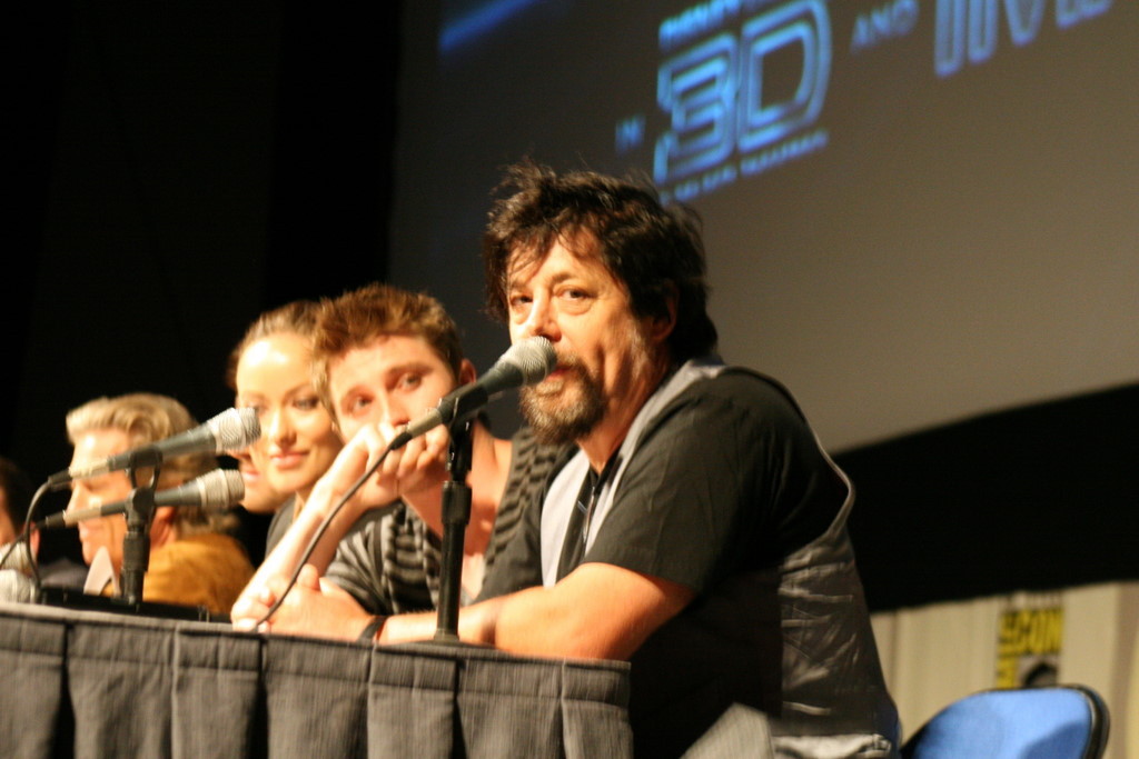 The Tron Legacy panel. (L-R): Olivia Wilde, Garret Hedlund, Steve Lisberger.