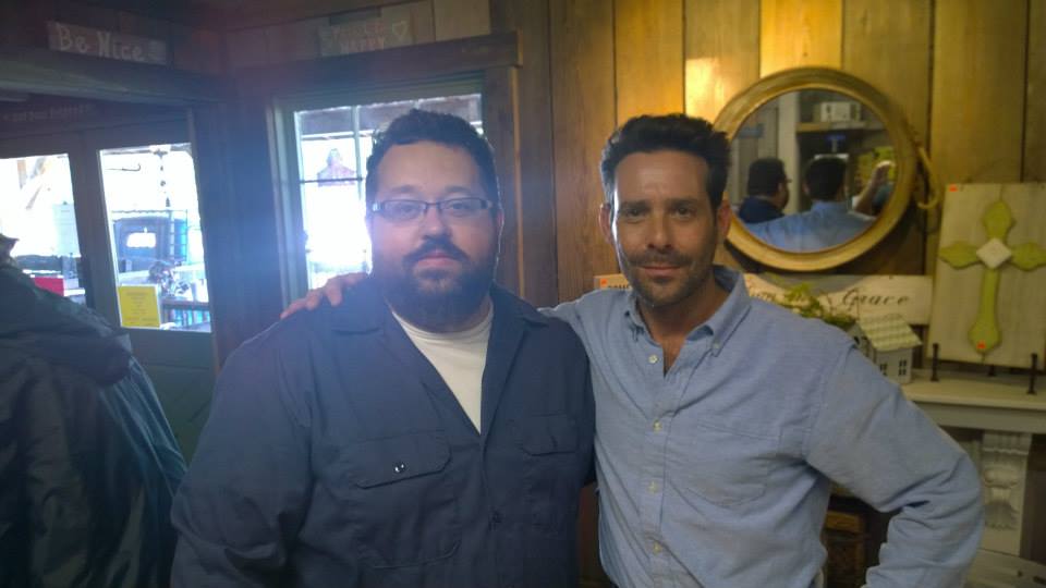 On the set of The Hollow with James Callis