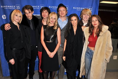 Ellen Barkin, Sam Levinson (director and screenwriter, Ezra Miller, Kate Bosworth, Eamon O'Rourke, Demi Moore, Willy Vlasic and Lola Kirke. Another Happy Day premiere at Sundance.