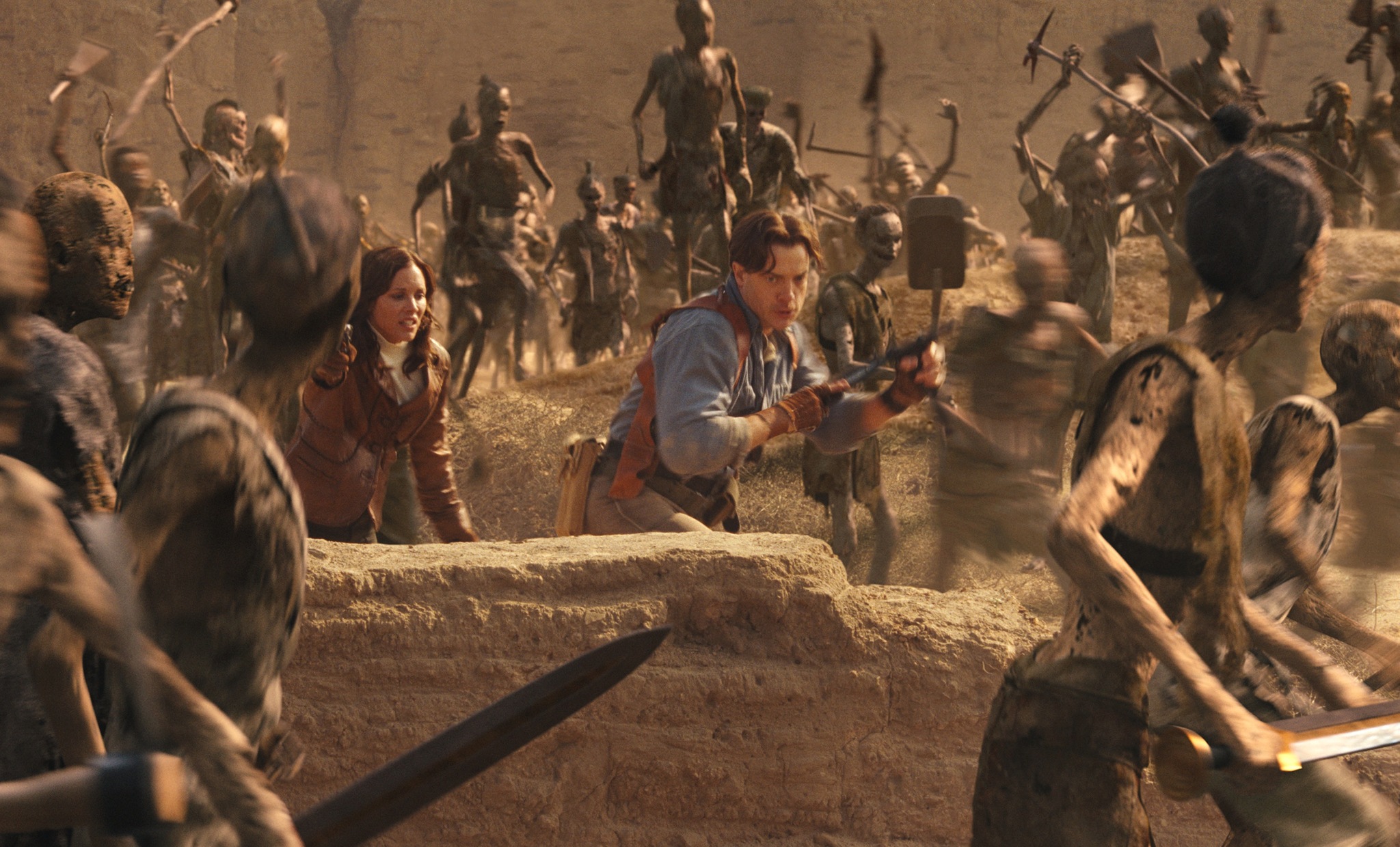 Still of Brendan Fraser and Maria Bello in The Mummy: Tomb of the Dragon Emperor (2008)