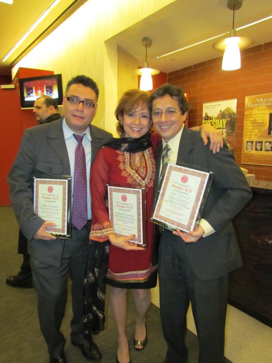 ACE AWARDS 2011 for OH!YANTAY; Julio Granados, Marisol Carrere and director Walter Ventosilla