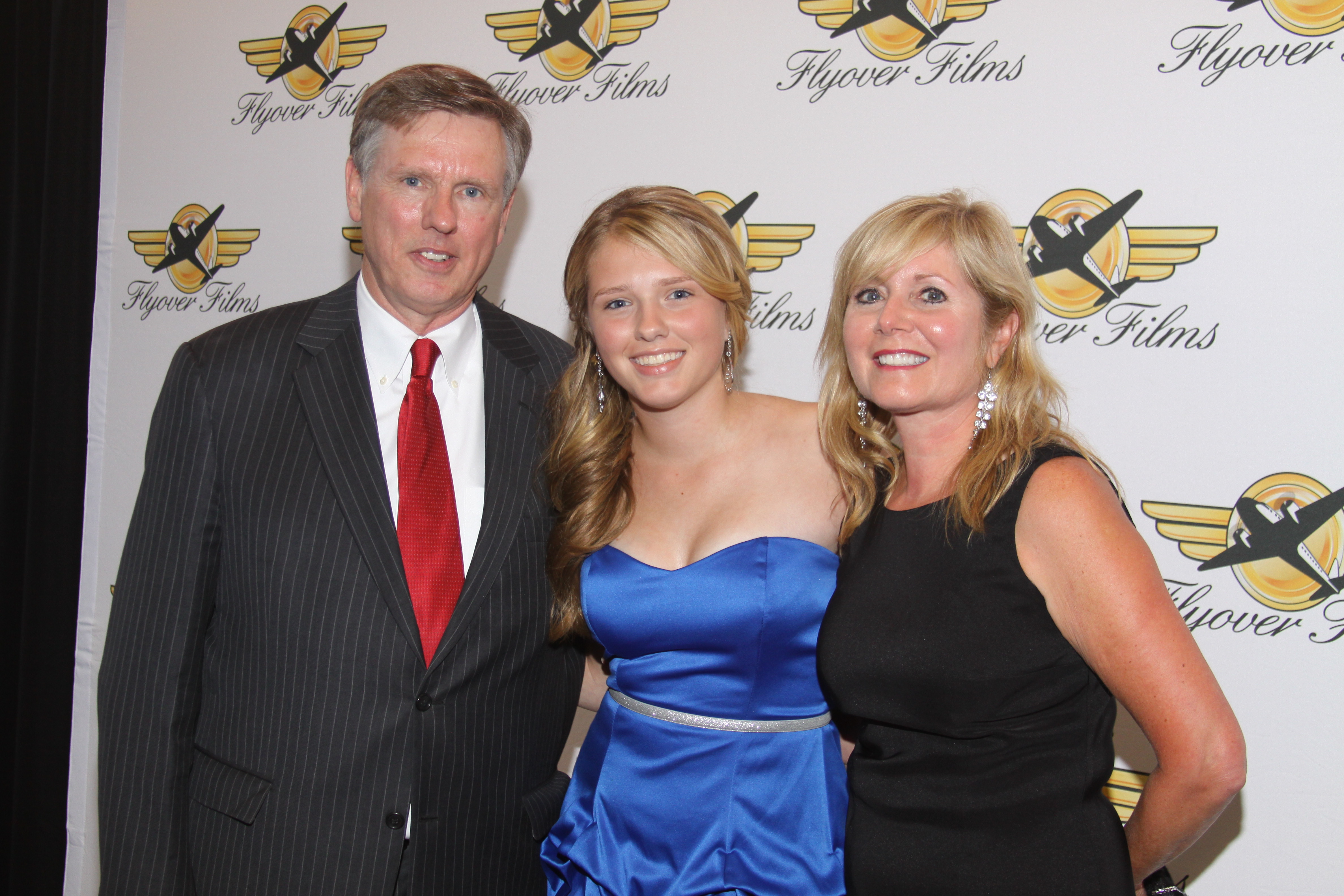 Emily with mom and dad at the premiere of 