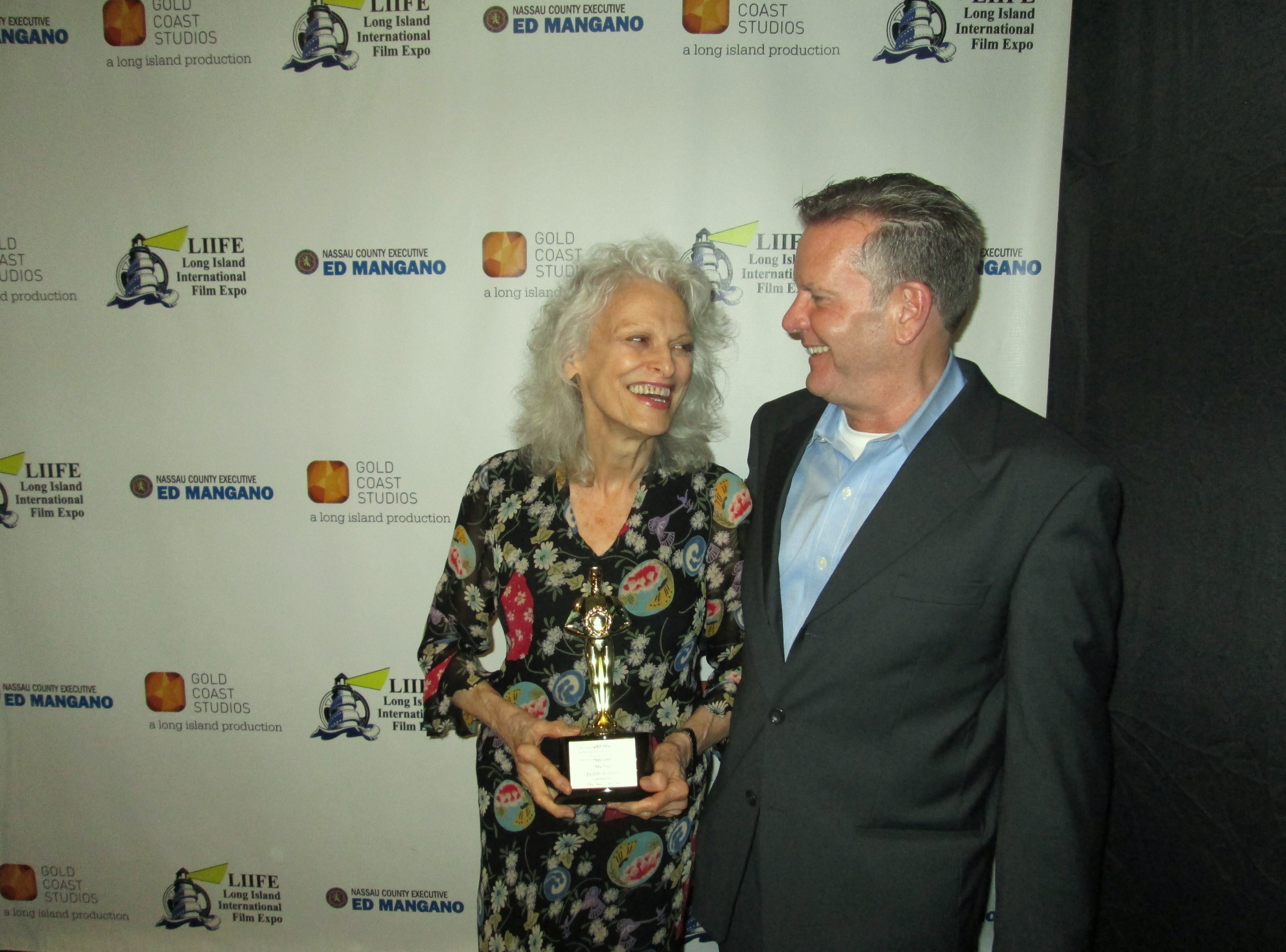 With Judith Roberts after receiving her award--Best Actress in a Short Film for 