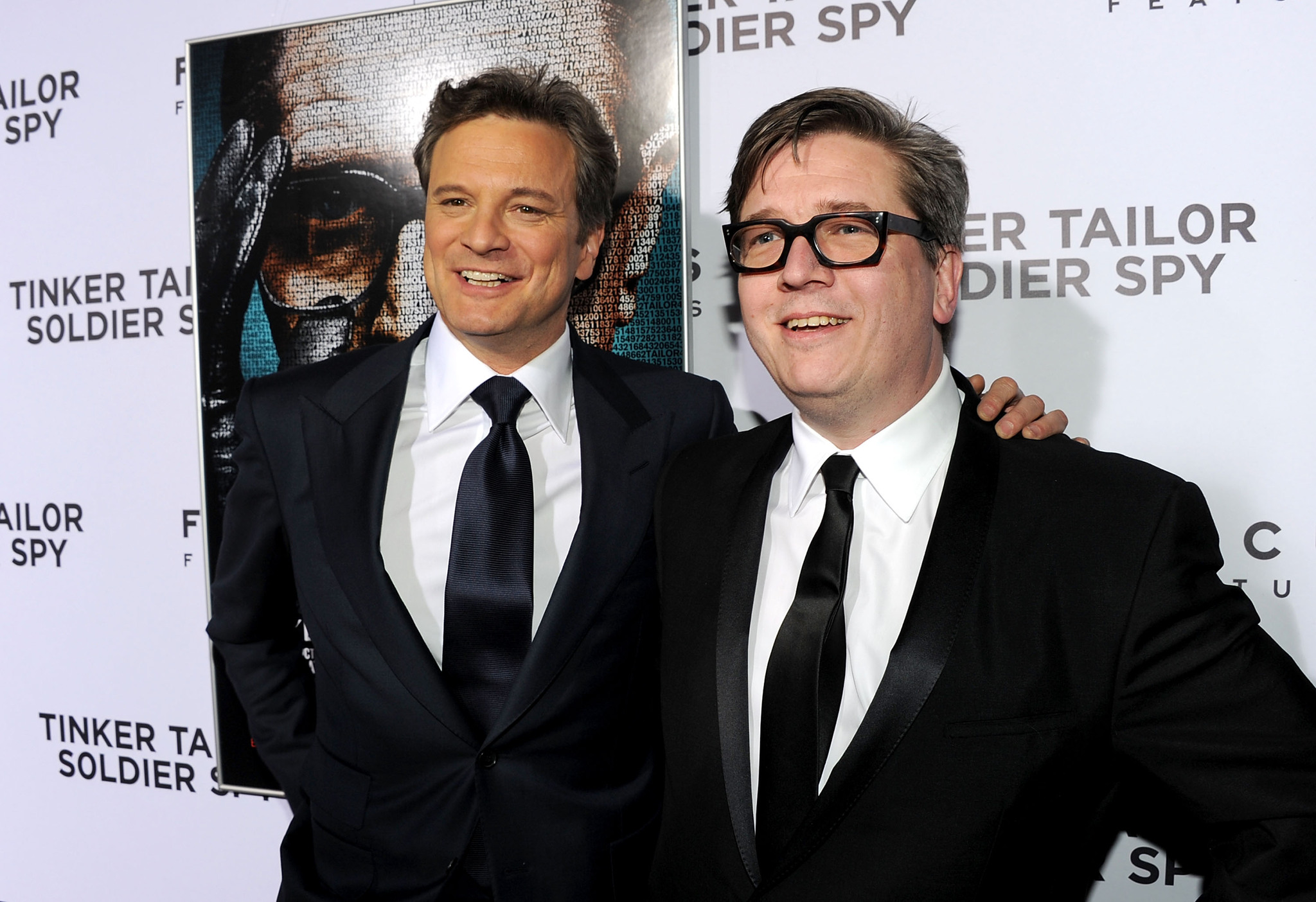 Colin Firth and Tomas Alfredson at event of Bastunas, Siuvejas, Kareivis, Snipas (2011)