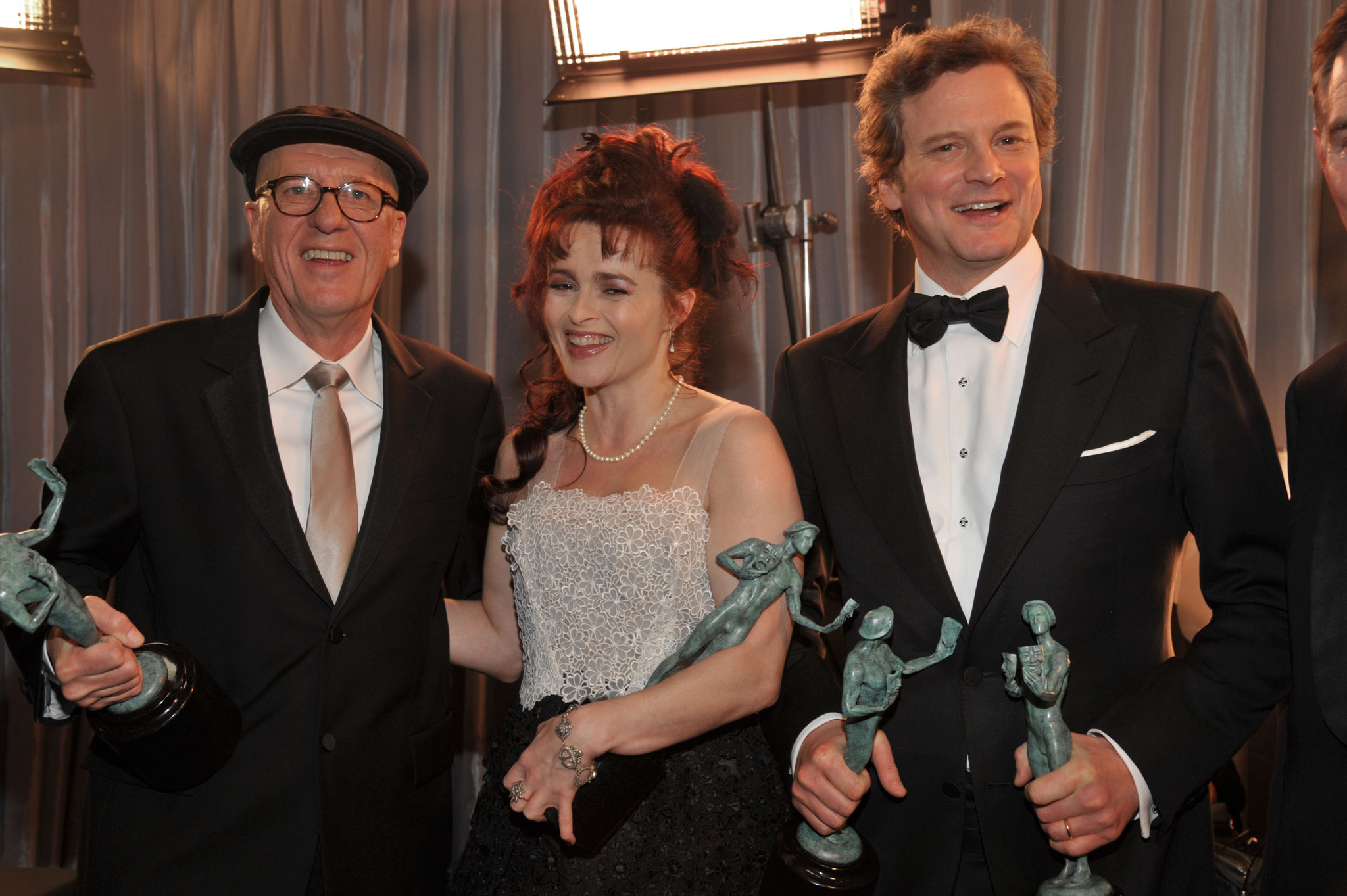 Colin Firth, Helena Bonham Carter and Geoffrey Rush