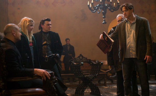 Still of Brendan Fraser, Jamie Foreman, Andy Serkis and Eliza Bennett in Inkheart (2008)