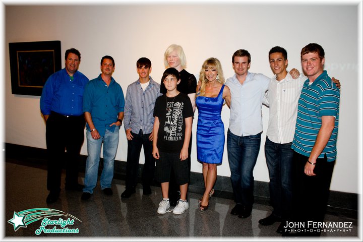 The main cast of Light at the film premiere. L to R: Paul A Rose, Jr., Shawn Genther, Danny Rawley, Christian Killian, Marty Wisher, Mitchell Jacobs, Anthony Alheol & Timothy Ullio
