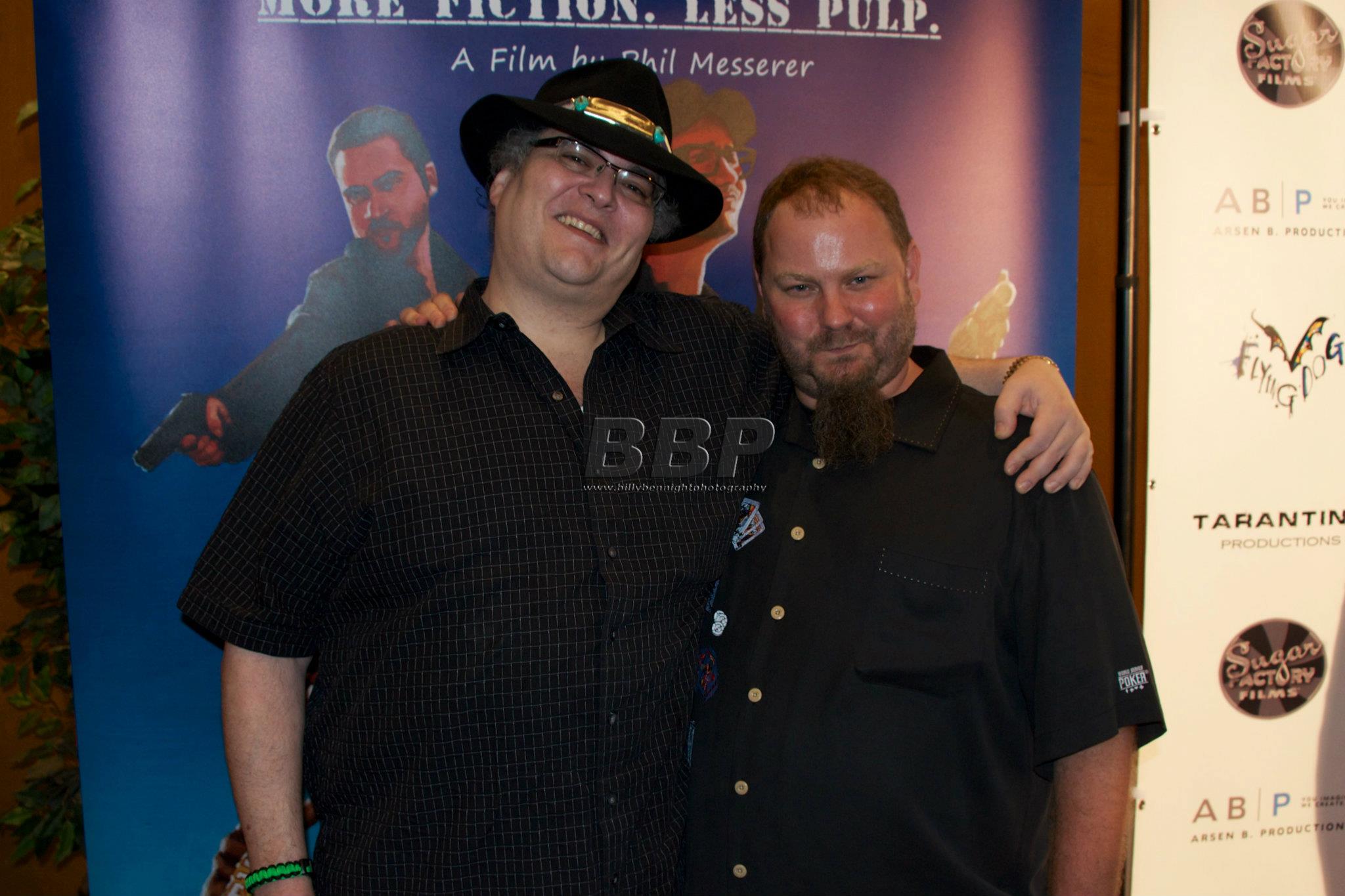 Phil Messerer with John Popper of Blues Traveler at the Underbelly Blues premiere.