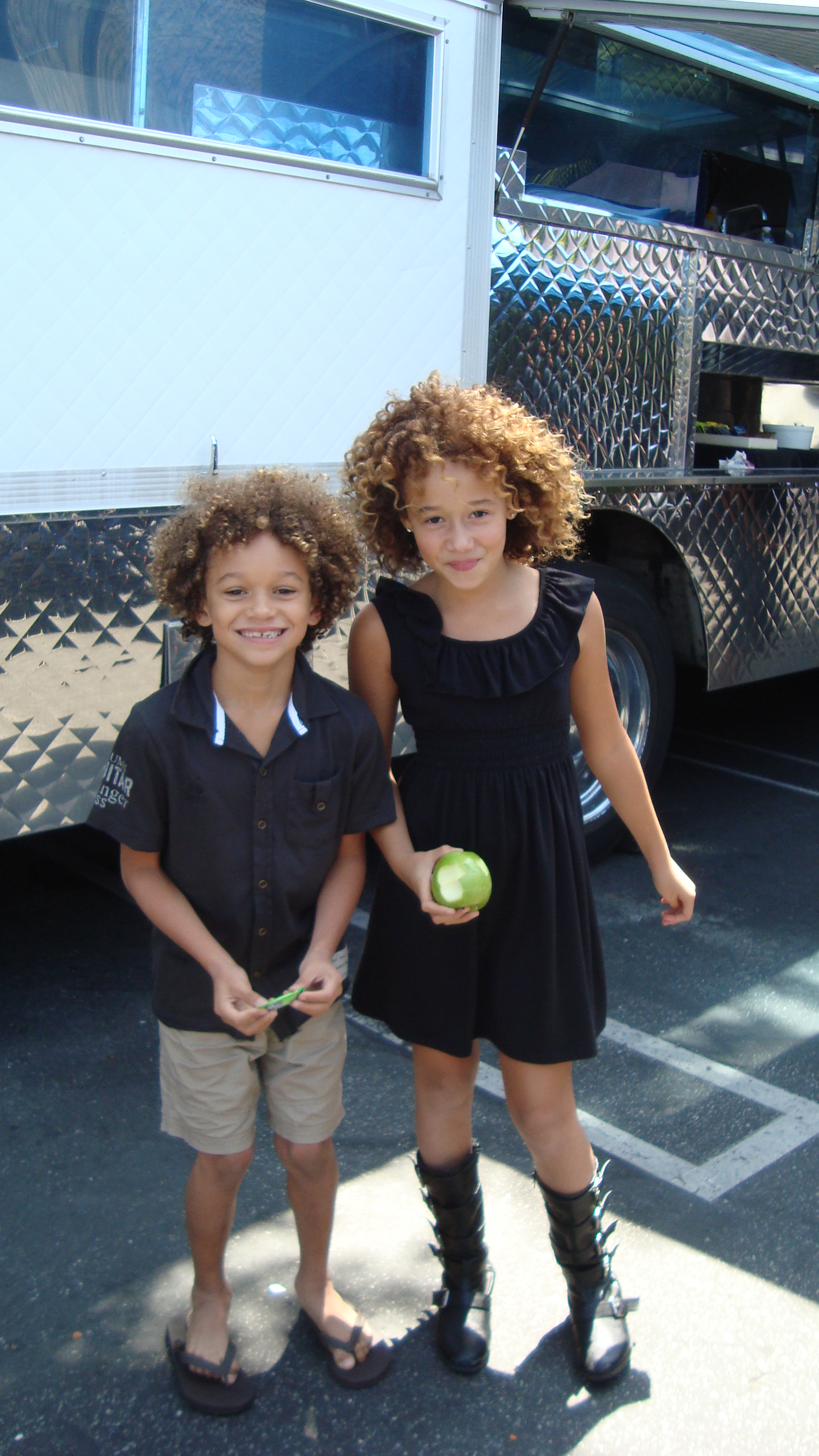 Armani and sister Talia at JcPenney national commercial shoot.
